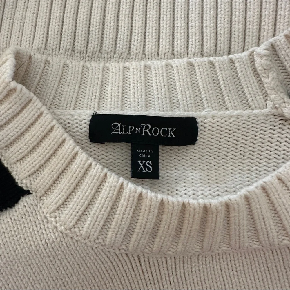 Alp N Rock Cream Sweater with Black and Red Accents - Picture 3 of 3